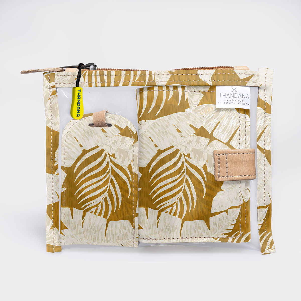 Travel Set | Laminated Fabric with Genuine Leather | Corporate Fauna - Earth Travel Set by Thandana