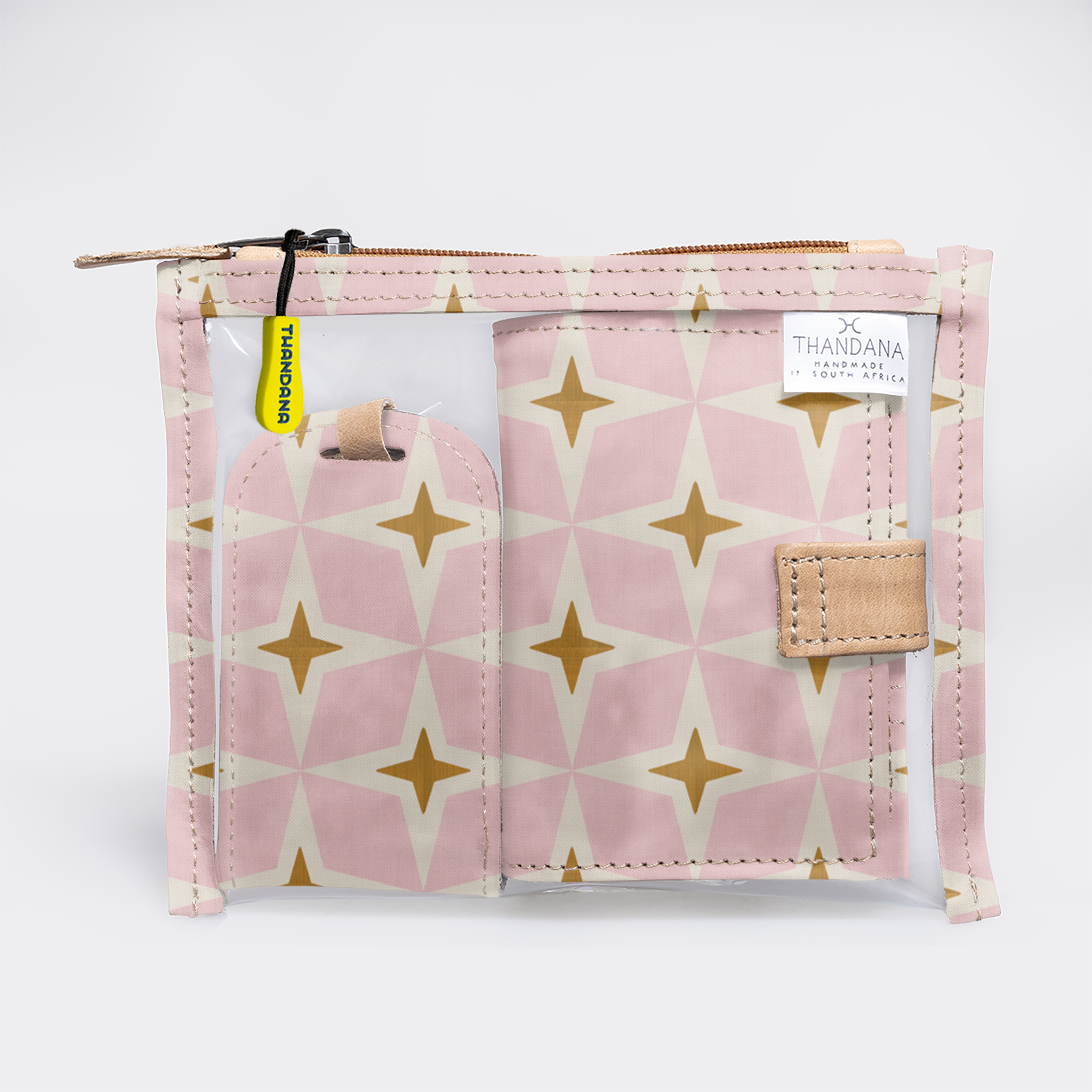 Travel Set | Laminated Fabric with Genuine Leather | Corporate Nova - Blush Travel Set by Thandana