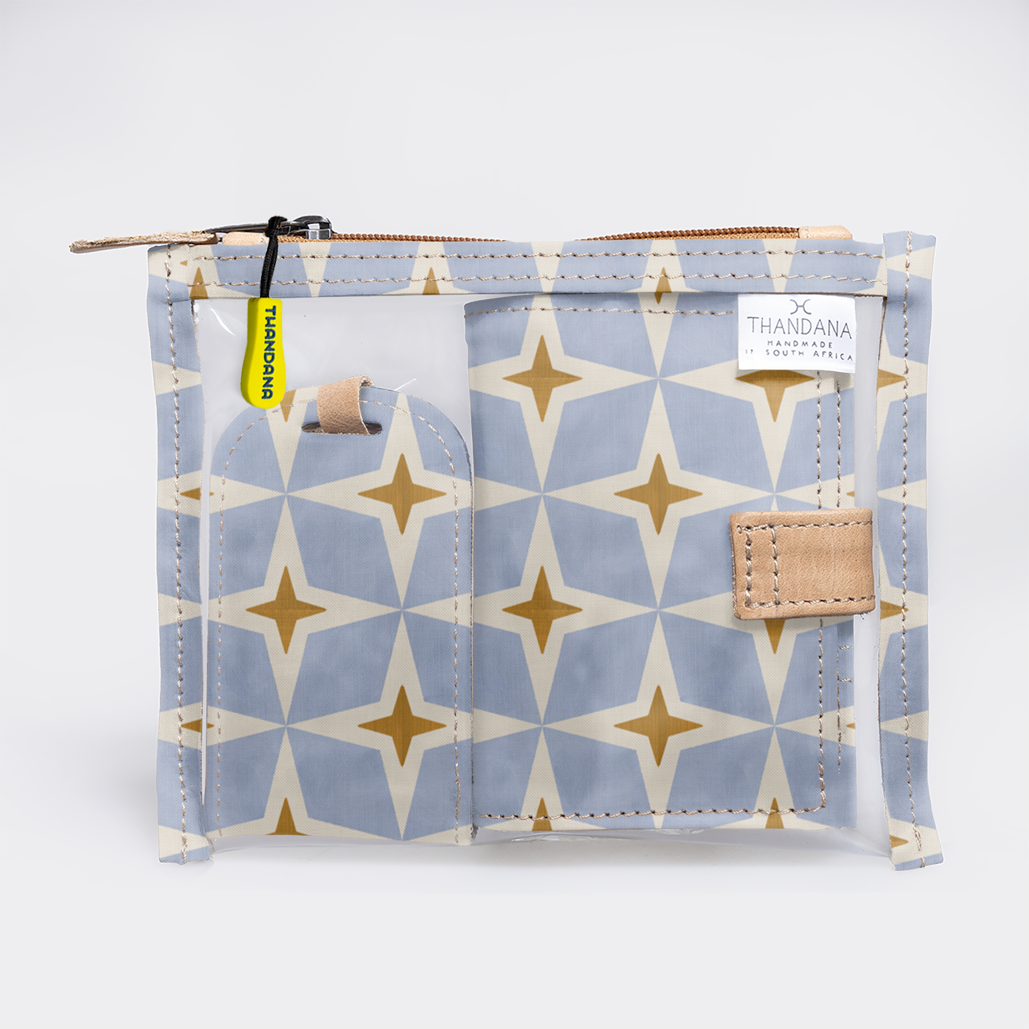 Travel Set | Laminated Fabric with Genuine Leather | Corporate Nova - Mist Travel Set by Thandana