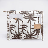 Travel Set | Laminated Fabric with Genuine Leather | Corporate Palm - Neutral Travel Set by Thandana