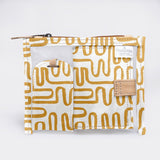 Travel Set | Laminated Fabric with Genuine Leather Geo - Sand Travel by Thandana