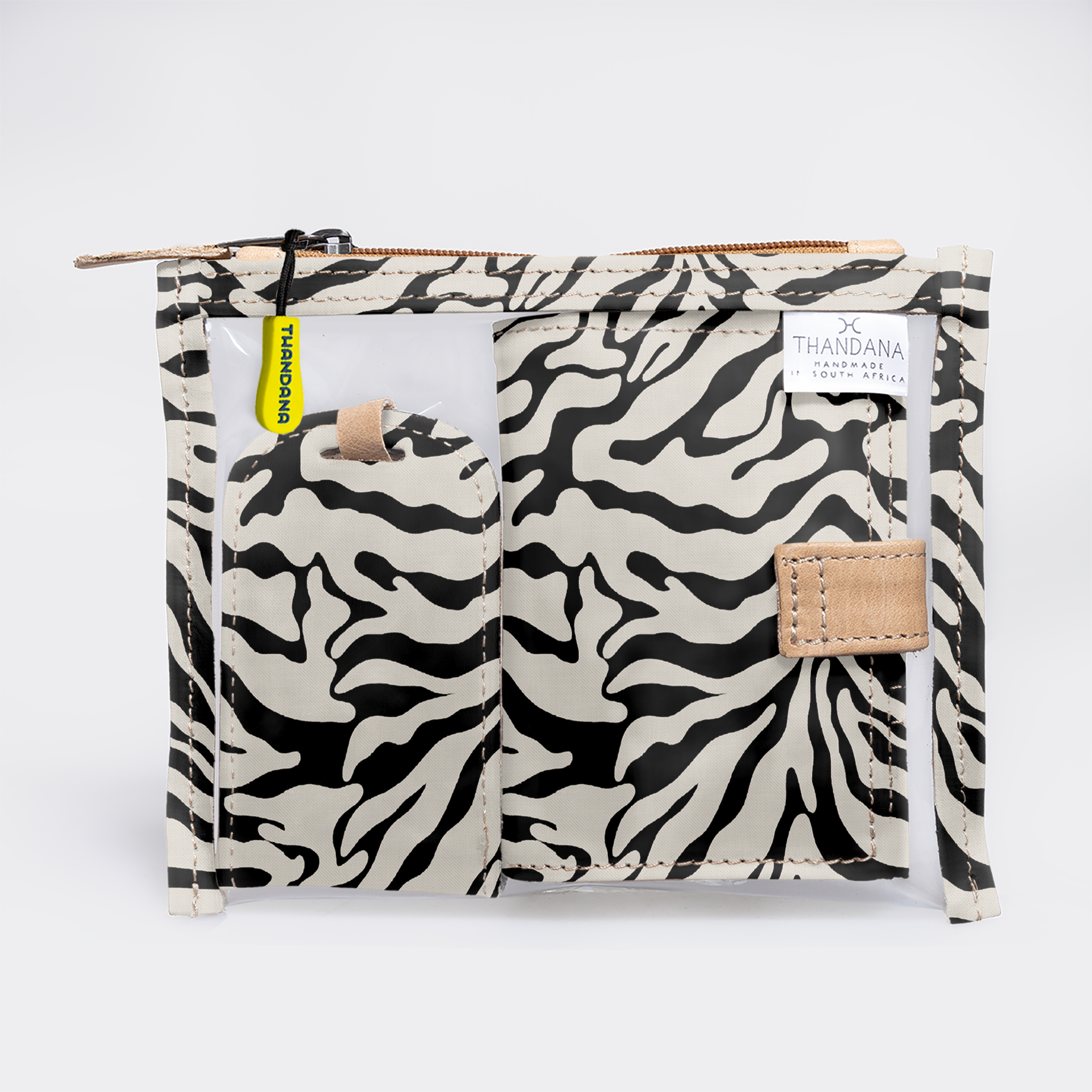 Travel Set | Laminated Fabric with Genuine Leather Nomad Stripe - Pitch Travel by Thandana