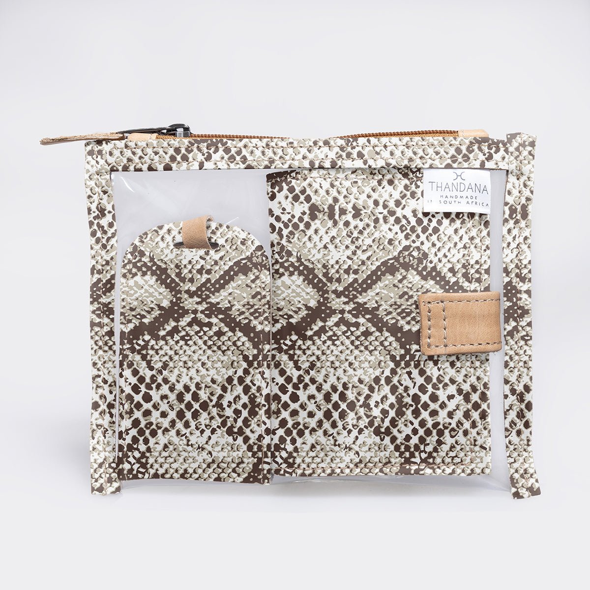 Travel Set | Laminated Fabric with Genuine Leather Python - Moody Travel by Thandana