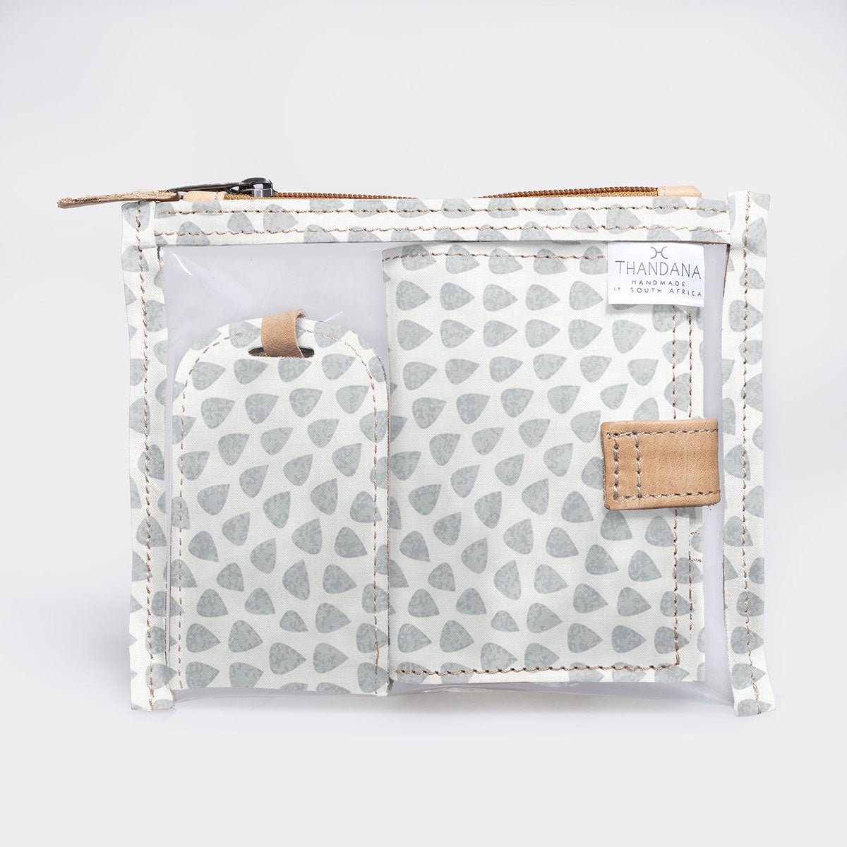 Travel Set | Laminated Fabric with Genuine Leather Scale Away with me - Moonstruck Travel by Thandana