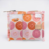 Travel Set | Laminated Fabric with Genuine Leather Smiley - Blush Travel by Thandana