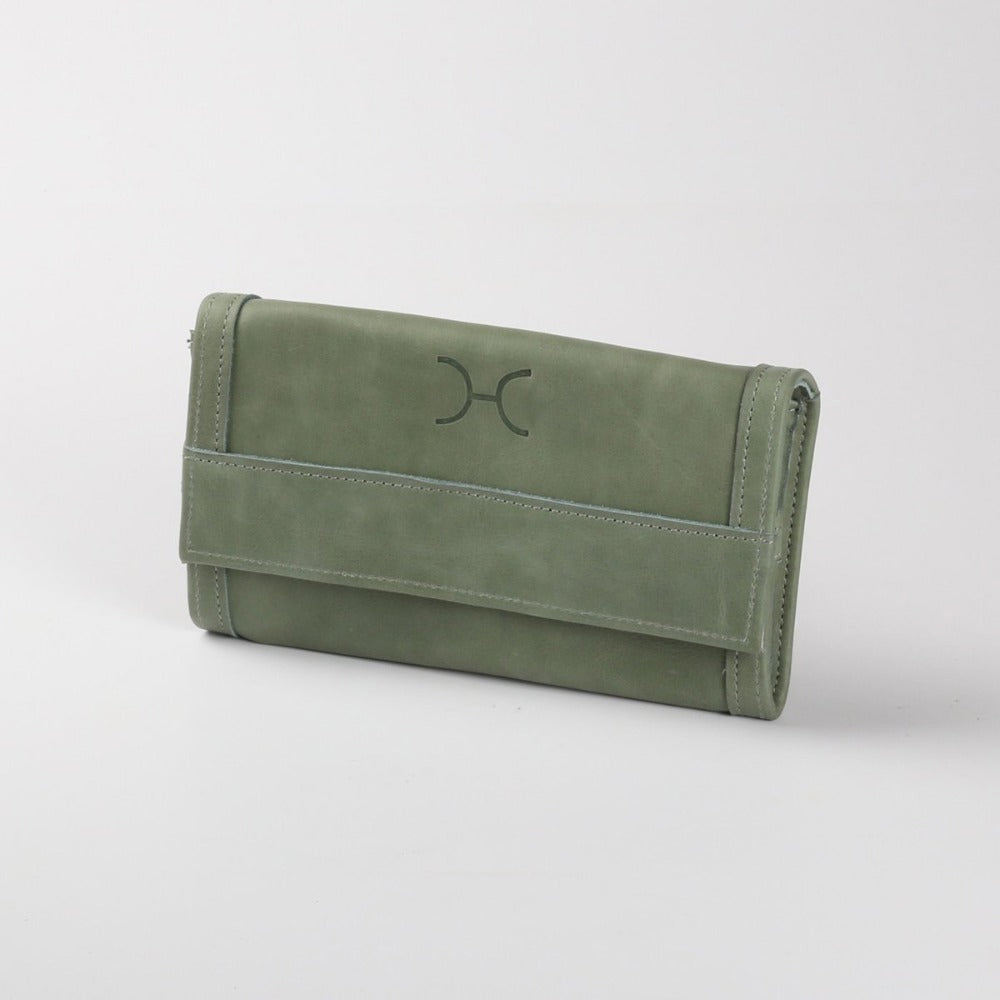 Travel Wallet | Genuine Leather | Corporate Green Leather Travel Wallet Leather by Thandana