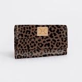 Travel Wallet | Laminated Fabric Cheetah - Coffee / Chunky Zip (new) Travel Wallet Fabric by Thandana