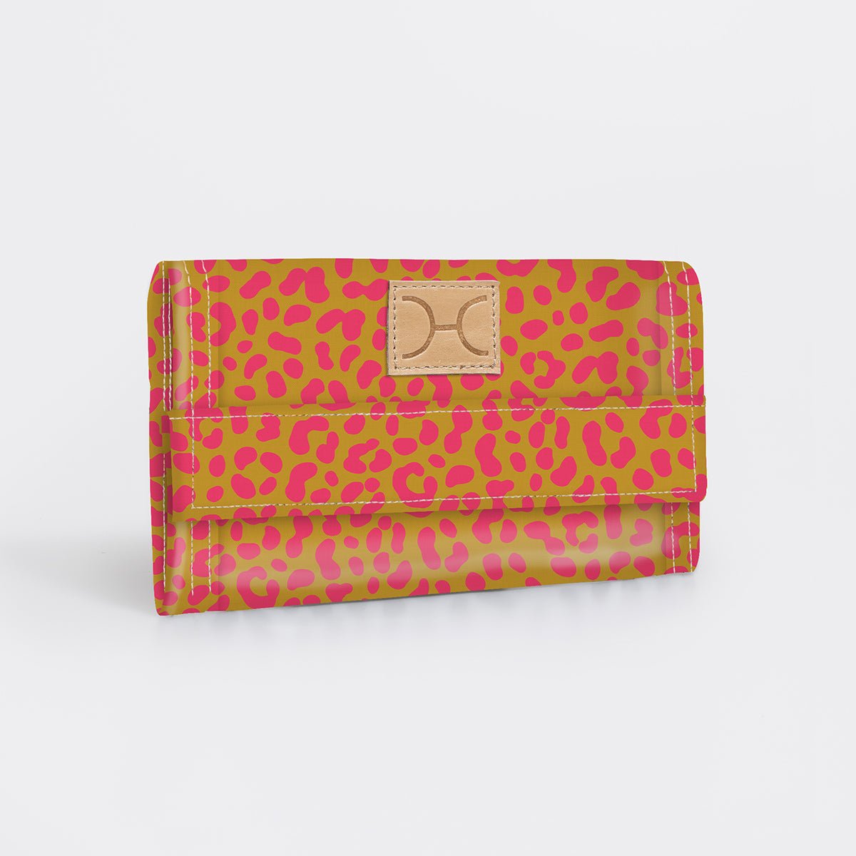 Travel Wallet | Laminated Fabric Cheetah - Preppy / Chunky Zip Travel Wallet Fabric by Thandana