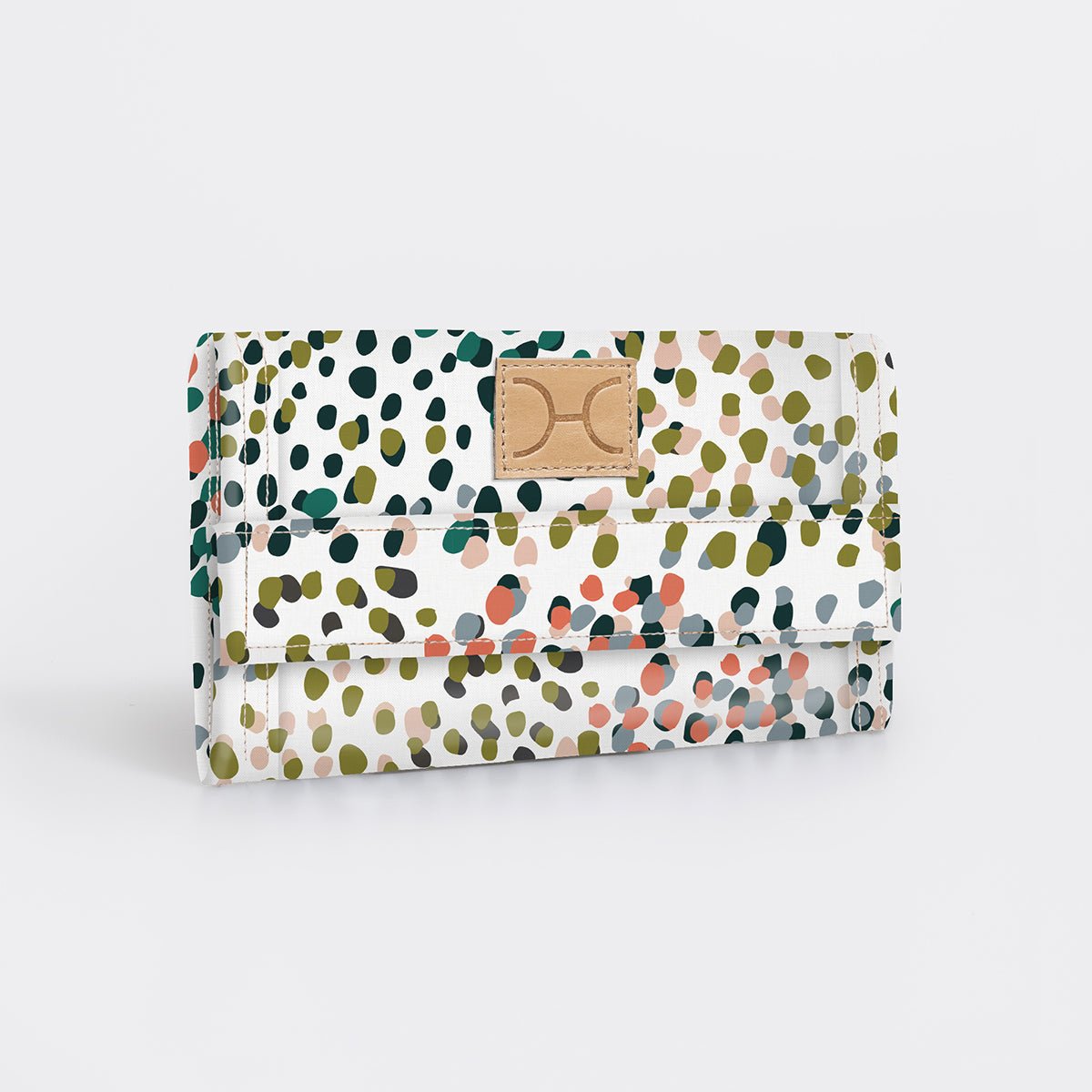 Travel Wallet | Laminated Fabric Confetti - All About / Chunky Zip Travel Wallet Fabric by Thandana