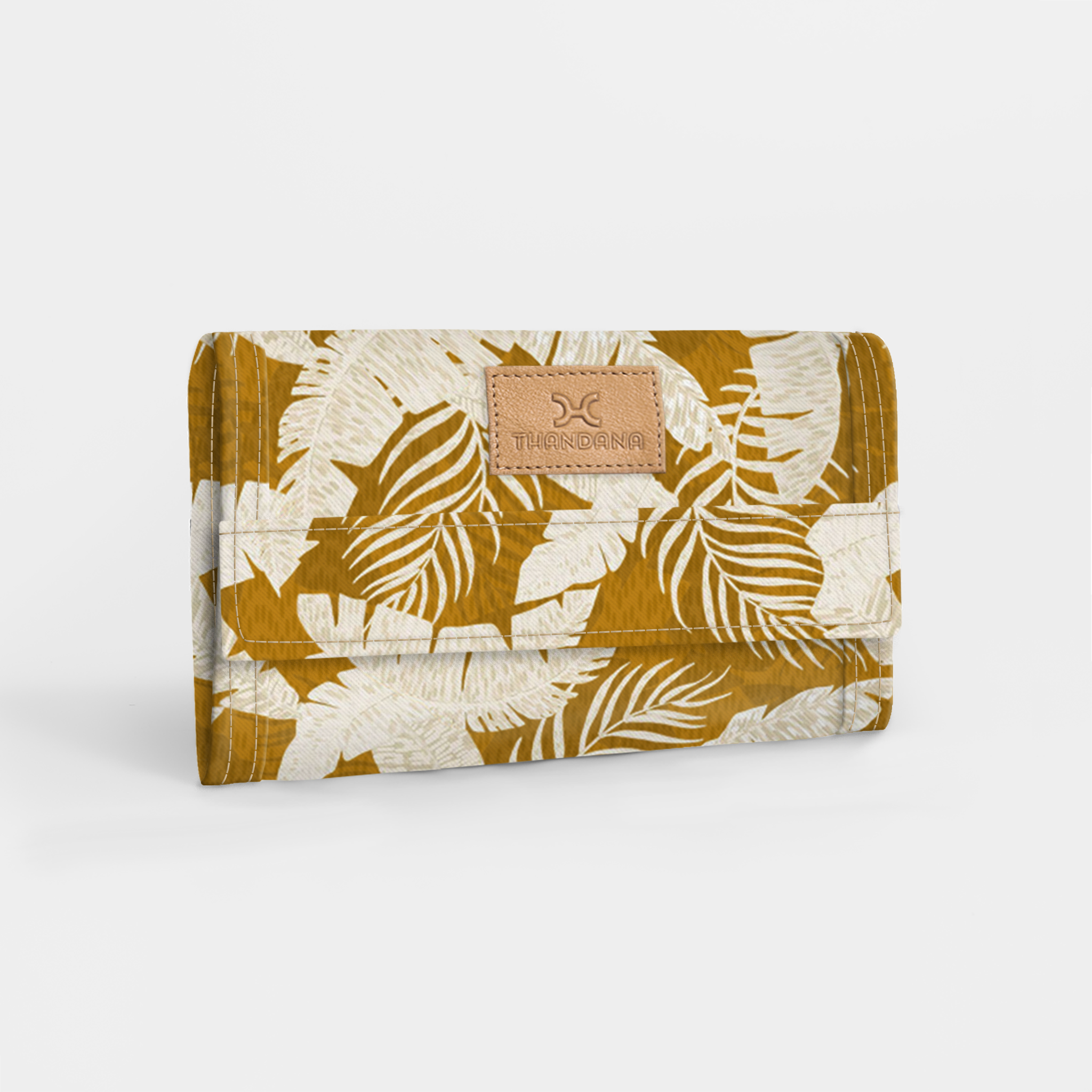 Travel Wallet | Laminated Fabric Fauna - Earth / Chunky Zip Travel Wallet Fabric by Thandana
