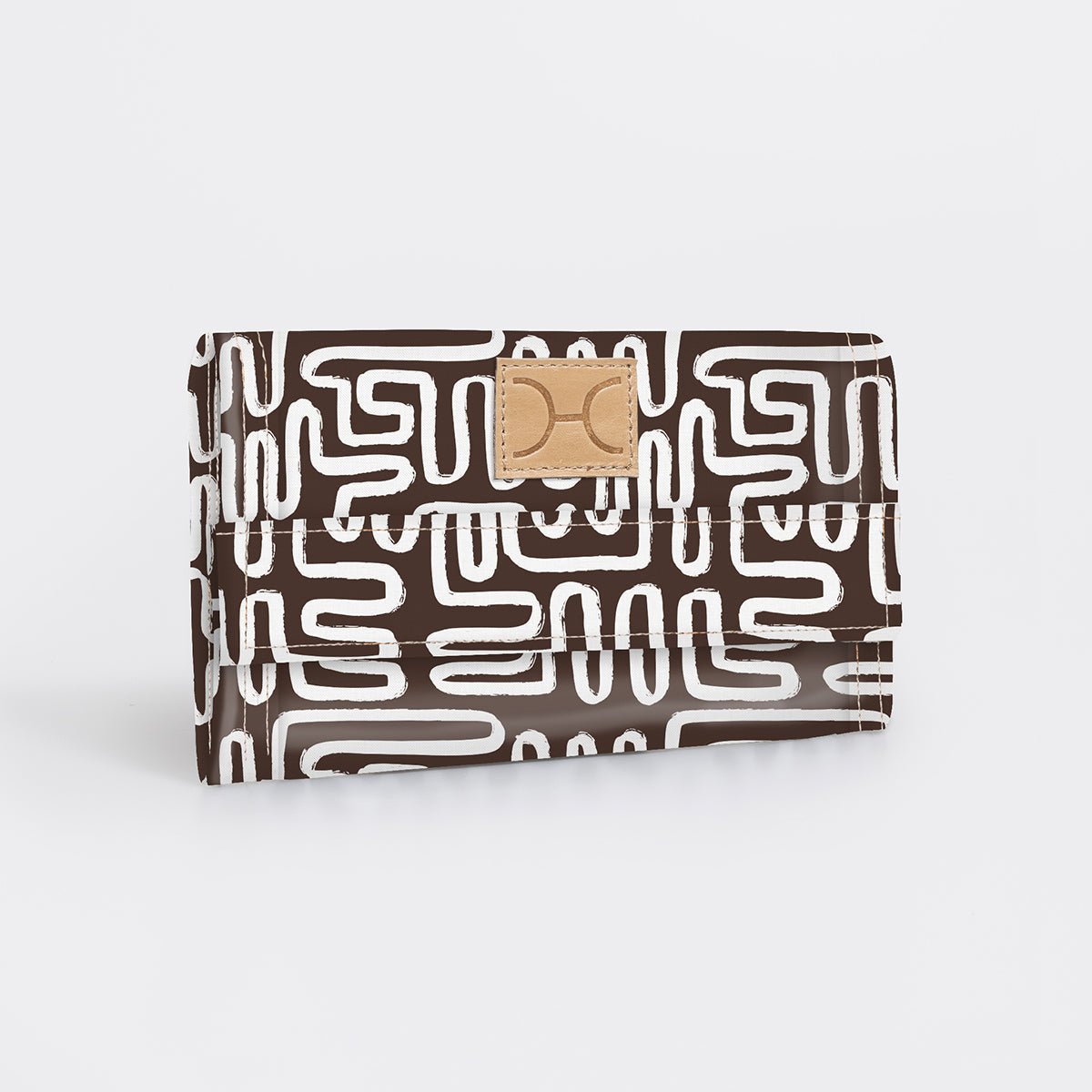 Travel Wallet | Laminated Fabric Geo - Black / Chunky Zip (new) Travel Wallet Fabric by Thandana