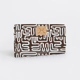 Travel Wallet | Laminated Fabric Geo - Black / Chunky Zip (new) Travel Wallet Fabric by Thandana