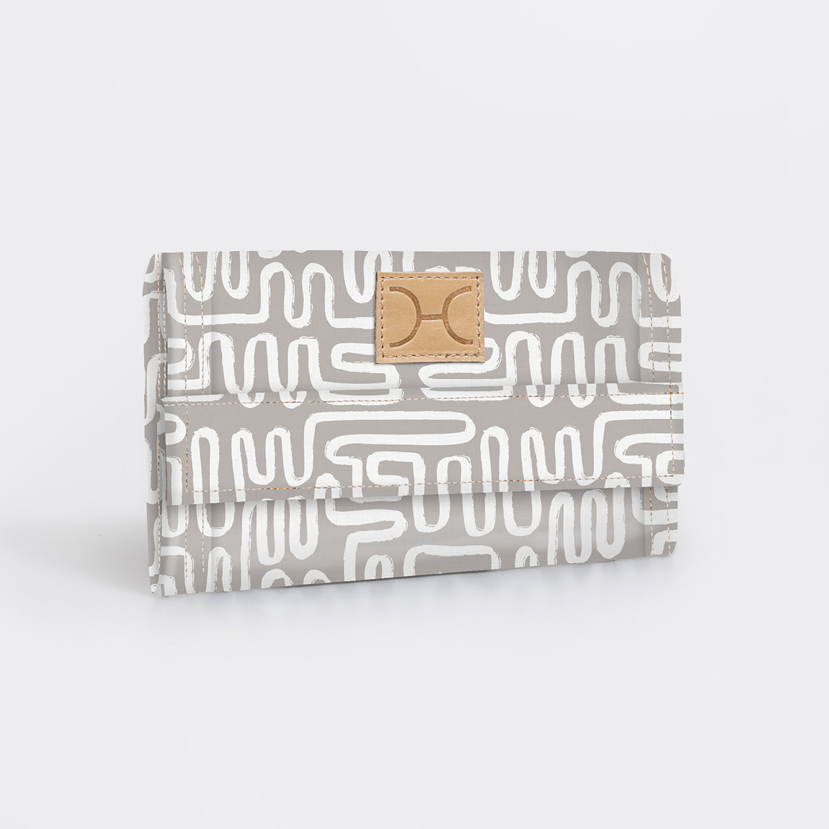 Travel Wallet | Laminated Fabric Geo - Moonstruck / Chunky Zip Travel Wallet Fabric by Thandana