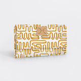 Travel Wallet | Laminated Fabric Geo - Sand / Chunky Zip Travel Wallet Fabric by Thandana
