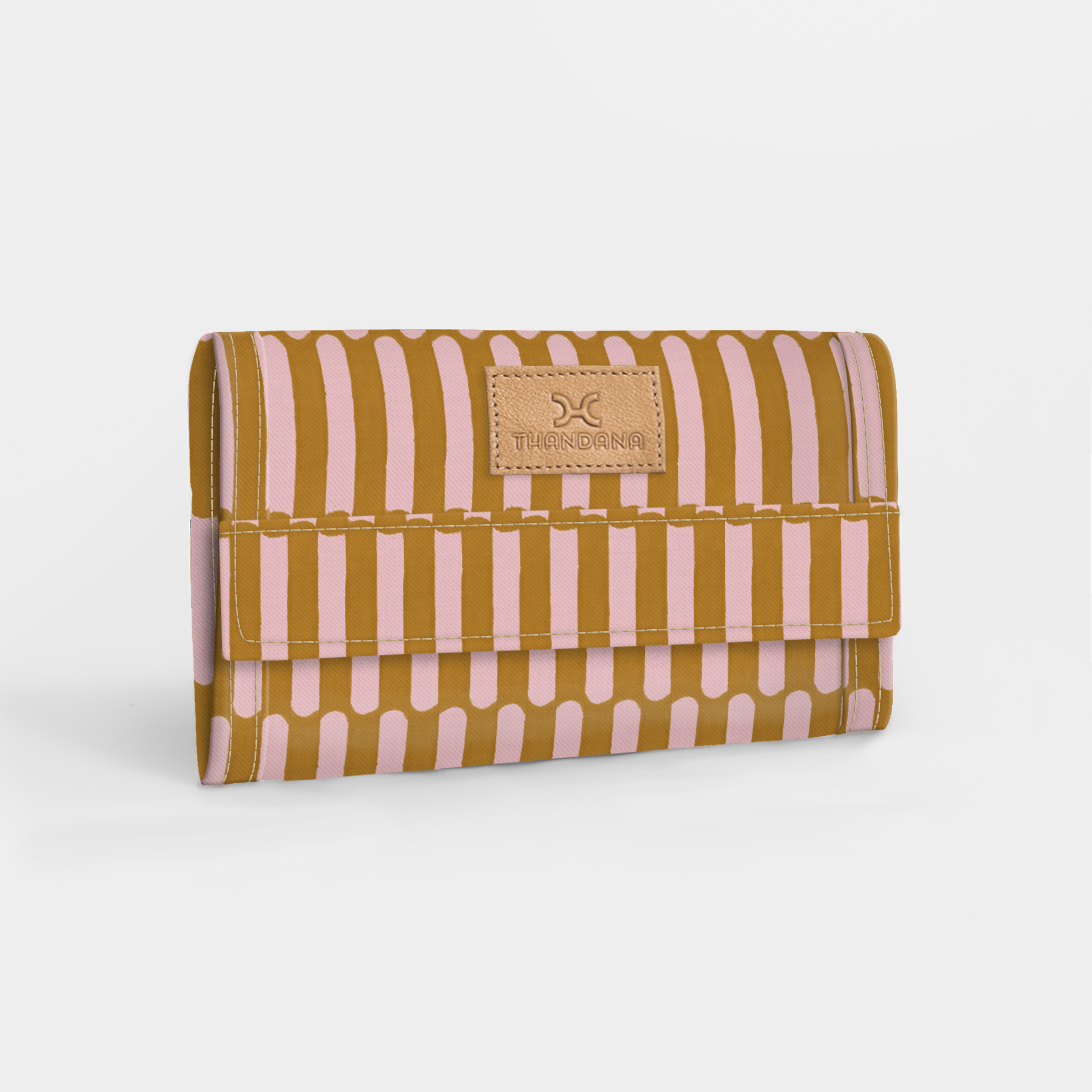 Travel Wallet | Laminated Fabric Indie - Sunset / Chunky Zip Travel Wallet Fabric by Thandana