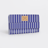 Travel Wallet | Laminated Fabric Linear - Jet / Chunky Zip Travel Wallet Fabric by Thandana