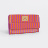 Travel Wallet | Laminated Fabric Linear - Preppy / Chunky Zip Travel Wallet Fabric by Thandana