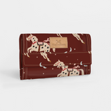 Travel Wallet | Laminated Fabric Midnight Pony - Cherry / Chunky Zip Travel Wallet Fabric by Thandana
