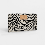 Travel Wallet | Laminated Fabric Nomad Stripe - Pitch / Chunky Zip Travel Wallet Fabric by Thandana