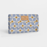 Travel Wallet | Laminated Fabric Nova - Mist / Chunky Zip Travel Wallet Fabric by Thandana