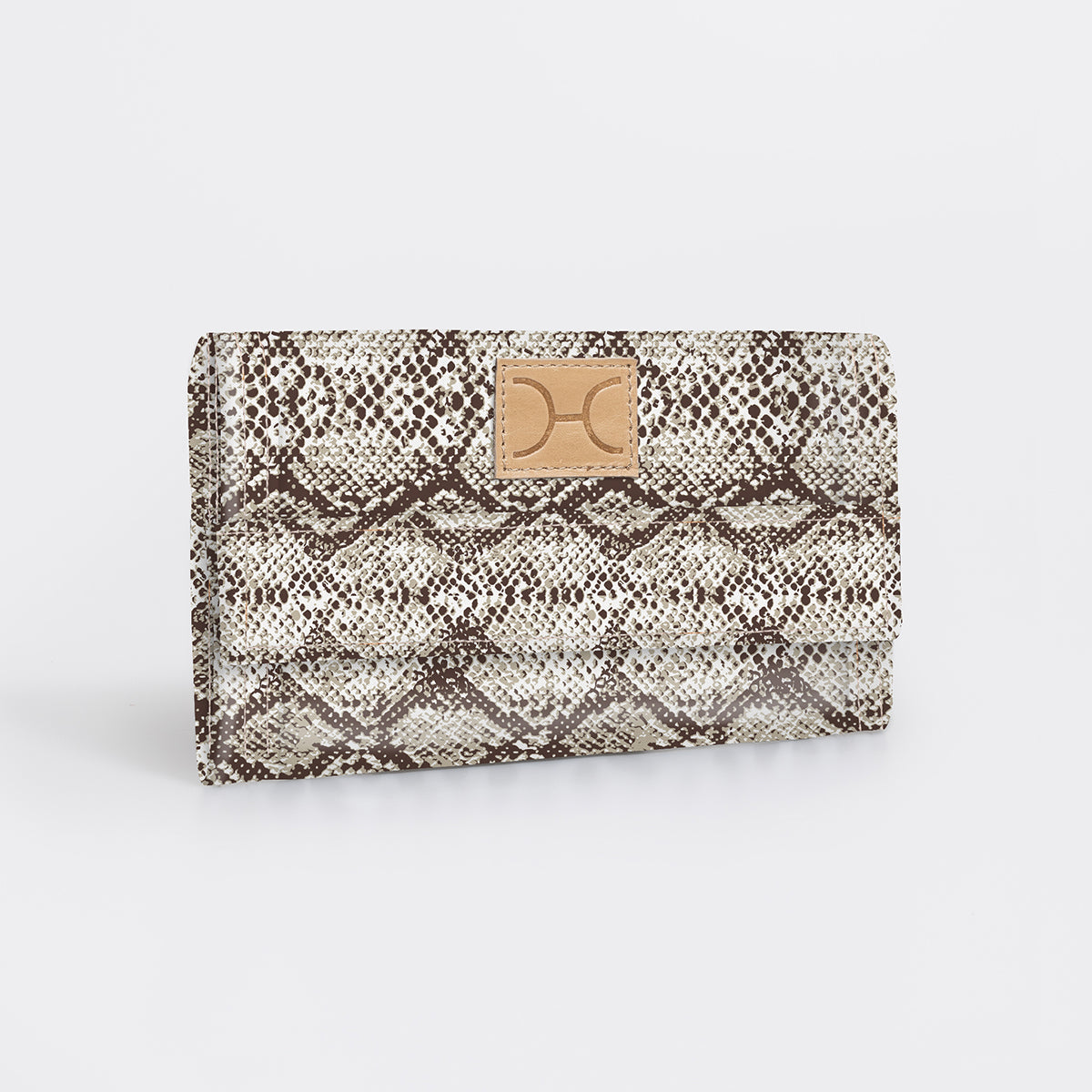 Travel Wallet | Laminated Fabric Python - Moody / Chunky Zip Travel Wallet Fabric by Thandana