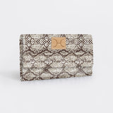 Travel Wallet | Laminated Fabric Python - Moody / Chunky Zip Travel Wallet Fabric by Thandana
