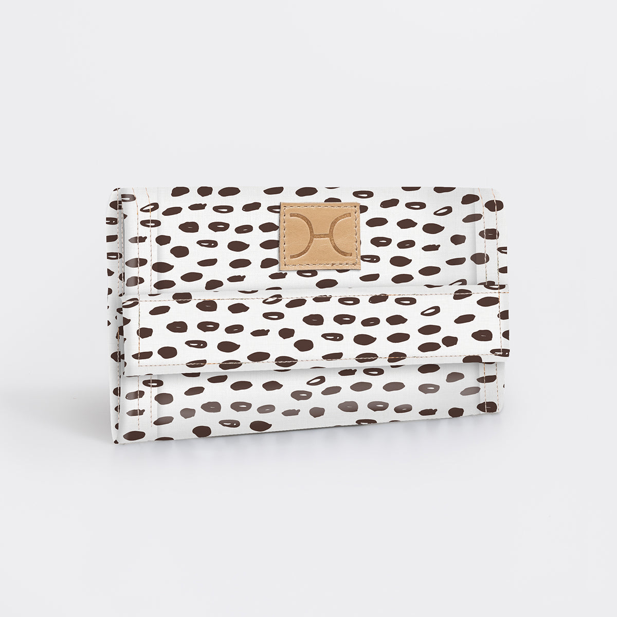 Travel Wallet | Laminated Fabric Seeds - White / Chunky Zip Travel Wallet Fabric by Thandana
