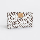 Travel Wallet | Laminated Fabric Seeds - White / Chunky Zip Travel Wallet Fabric by Thandana