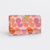 Travel Wallet | Laminated Fabric Smiley - Blush / Chunky Zip Travel Wallet Fabric by Thandana
