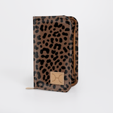Travel Wallet Large | Laminated Fabric Cheetah - Coffee / Chunky Zip (new) Travel Wallet Fabric by Thandana