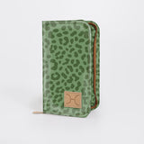 Travel Wallet Large | Laminated Fabric Cheetah - Olive / Chunky Zip Travel Wallet Fabric by Thandana
