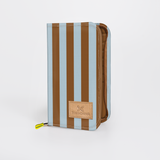 Travel Wallet Large | Laminated Fabric Coastal Stripe - Blue / Chunky Zip Travel Wallet Fabric by Thandana