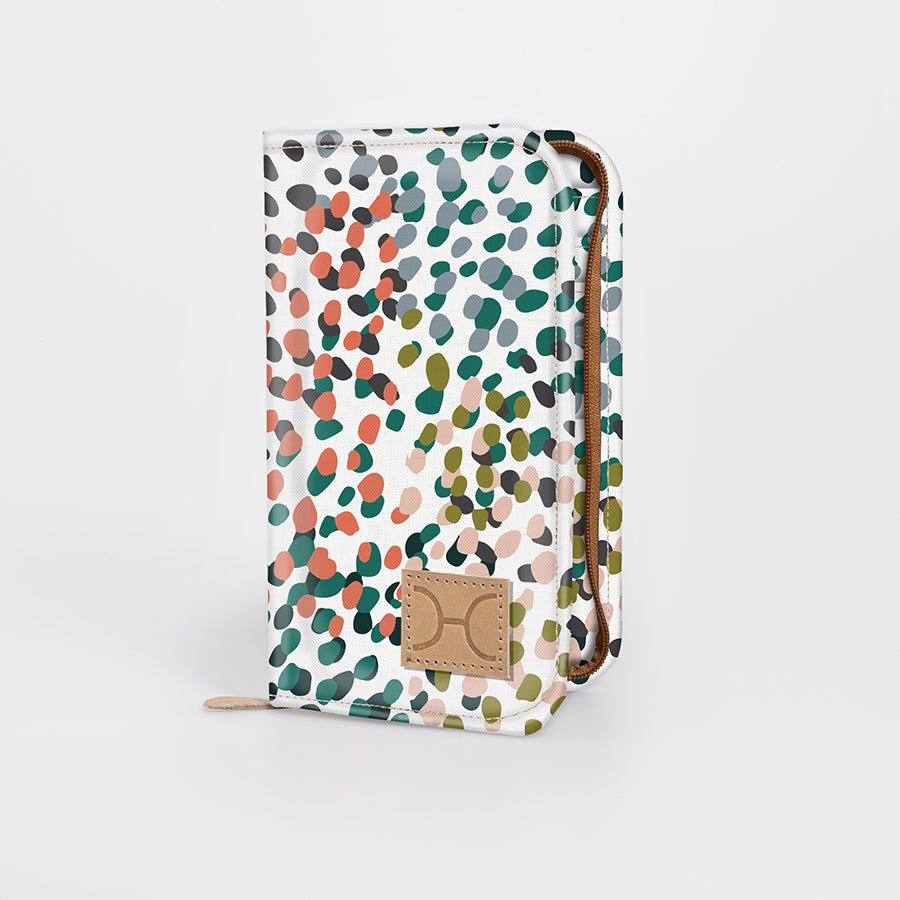 Travel Wallet Large | Laminated Fabric Confetti - All About / Chunky Zip Travel Wallet Fabric by Thandana