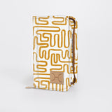 Travel Wallet Large | Laminated Fabric Geo - Sand / Chunky Zip Travel Wallet Fabric by Thandana