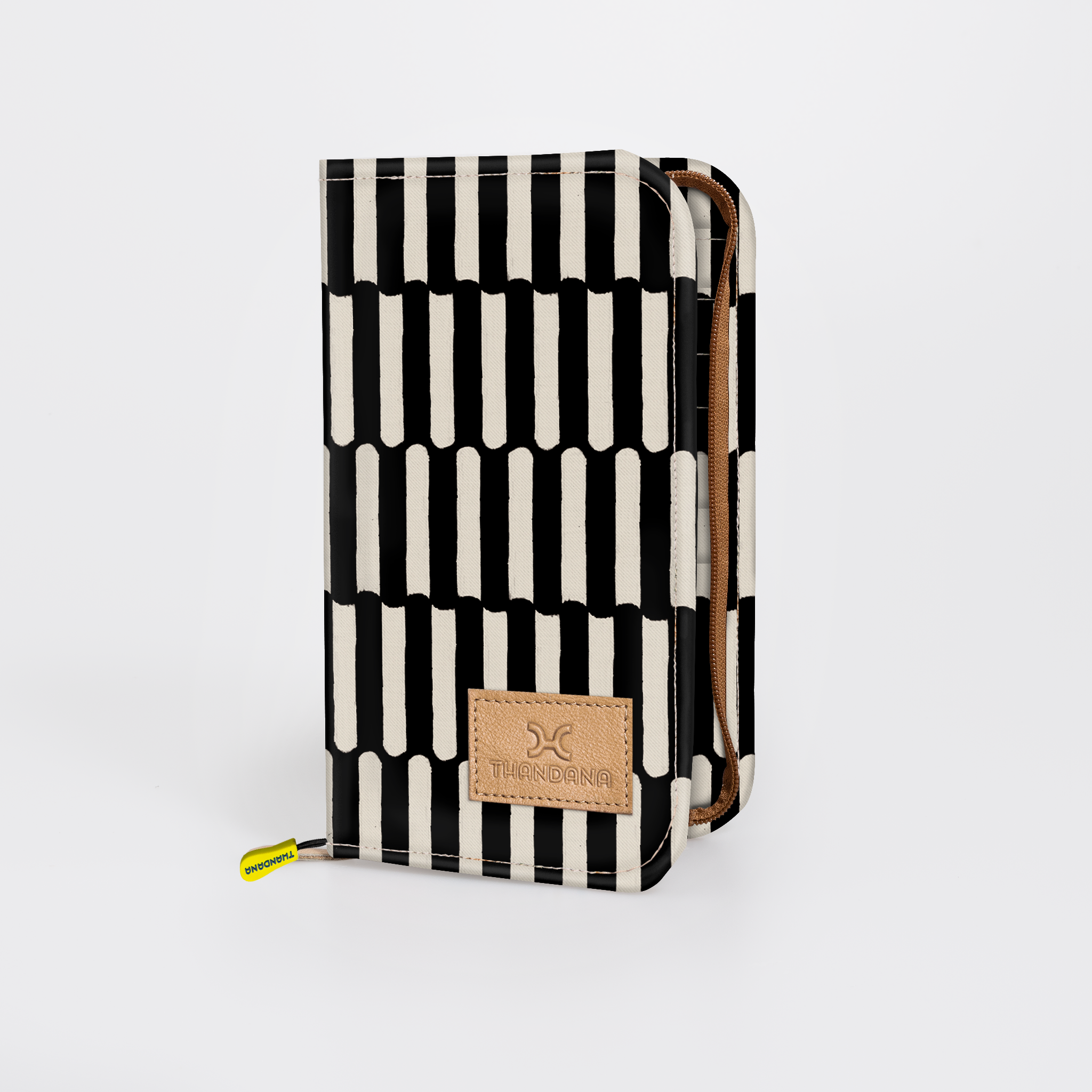 Travel Wallet Large | Laminated Fabric Indie - Pitch / Chunky Zip Travel Wallet Fabric by Thandana