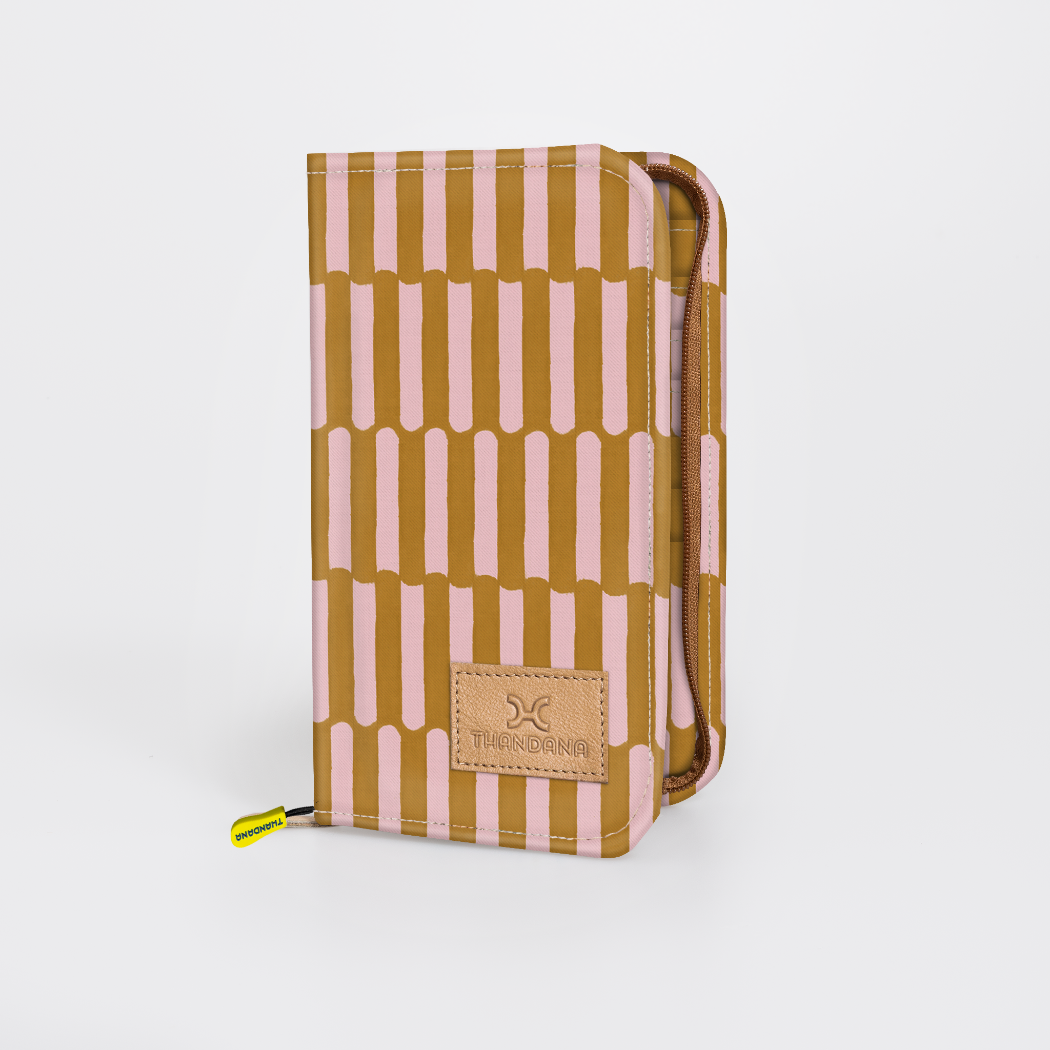 Travel Wallet Large | Laminated Fabric Indie - Sunset / Chunky Zip Travel Wallet Fabric by Thandana