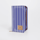 Travel Wallet Large | Laminated Fabric Linear - Jet / Chunky Zip Travel Wallet Fabric by Thandana