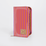 Travel Wallet Large | Laminated Fabric Linear - Preppy / Chunky Zip Travel Wallet Fabric by Thandana