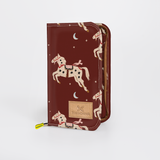 Travel Wallet Large | Laminated Fabric Midnight Pony - Cherry / Chunky Zip Travel Wallet Fabric by Thandana