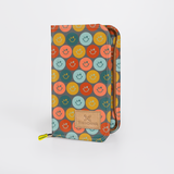 Travel Wallet Large | Laminated Fabric Smiley - Jet / Chunky Zip Travel Wallet Fabric by Thandana