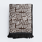 Turkish Terry Beach Towel Geo - Black Utility Shopper Bag by Thandana