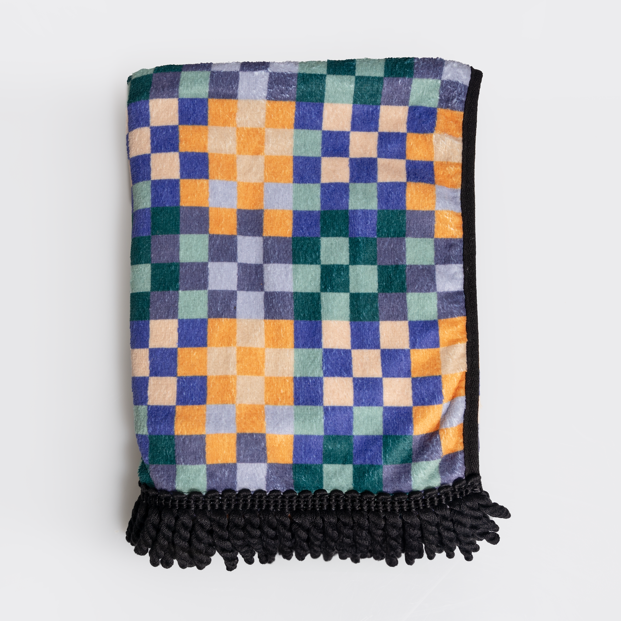 Turkish Terry Beach Towel | in Stock Black Tass – Checker – Jet Utility Shopper Bag by Thandana