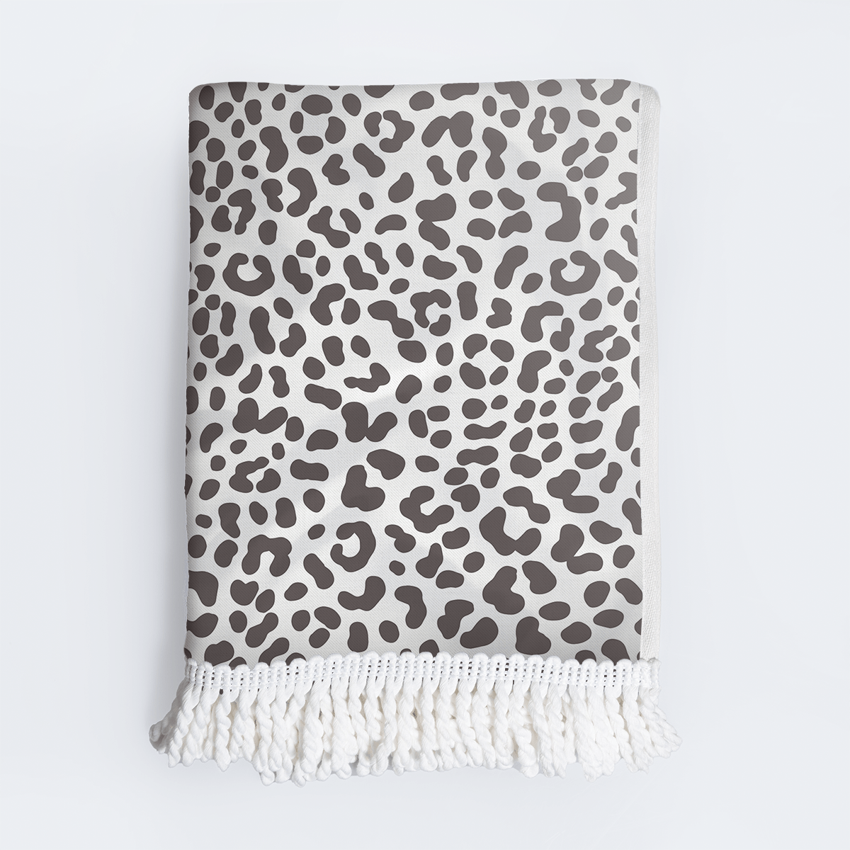 Turkish Terry Beach Towel - in Stock White Tass - Cheetah - White Utility Shopper Bag by Thandana