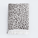 Turkish Terry Beach Towel - in Stock White Tass - Cheetah - White Utility Shopper Bag by Thandana