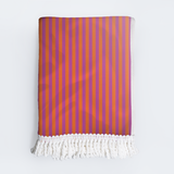 Turkish Terry Beach Towel | in Stock White Tass – Linear – Preppy Utility Shopper Bag by Thandana
