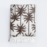 Turkish Terry Beach Towel White Tass - Palm - Neutral Utility Shopper Bag by Thandana