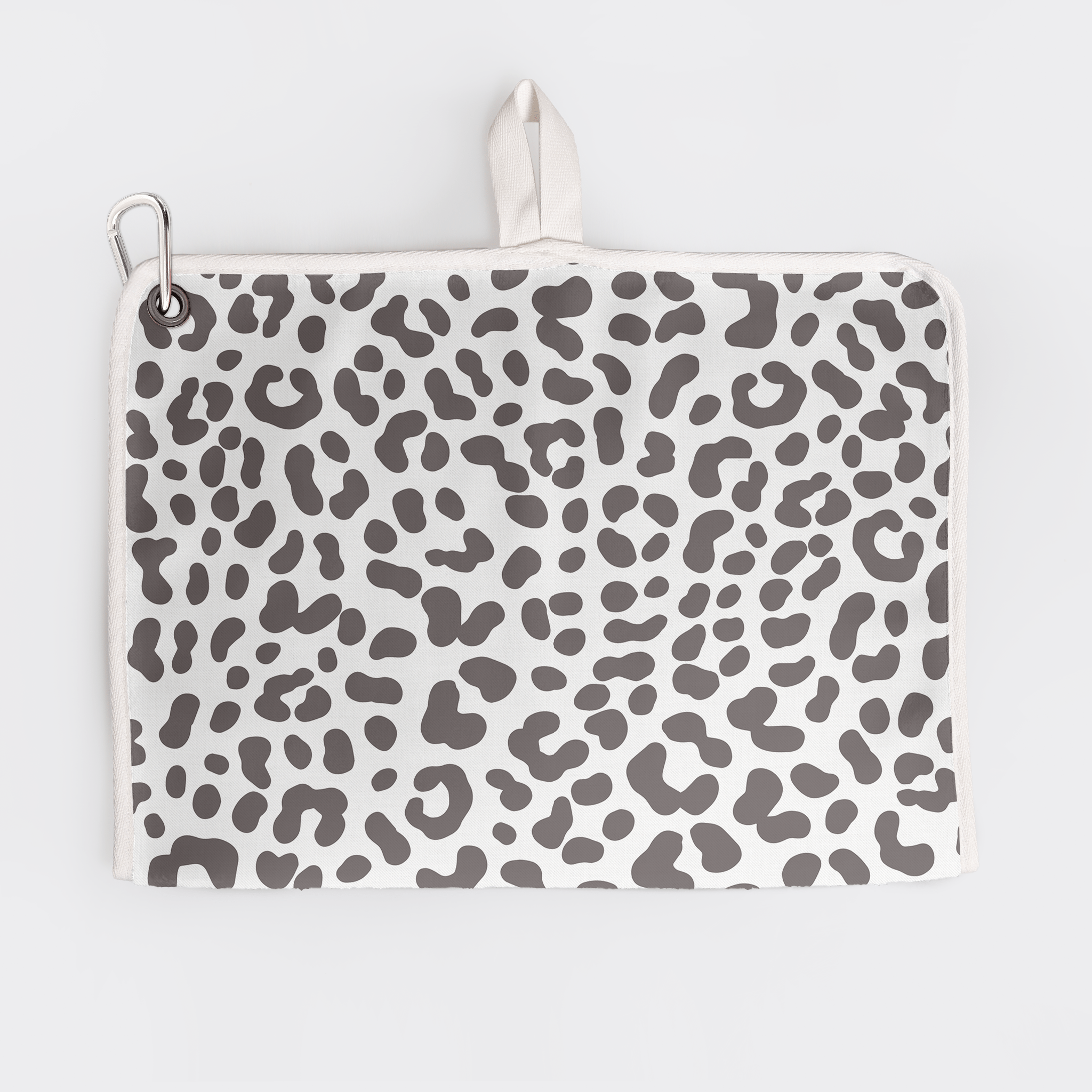 Turkish Terry Golfbag Towel | White Cheetah - White Golf Bag Towel by Thandana