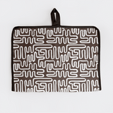 Turkish Terry Towel Burp Cloth - in Stock Geo - Black Bib by Thandana