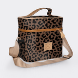 Tween cooler bag | laminated fabric - cheetah -coffee - tween cooler