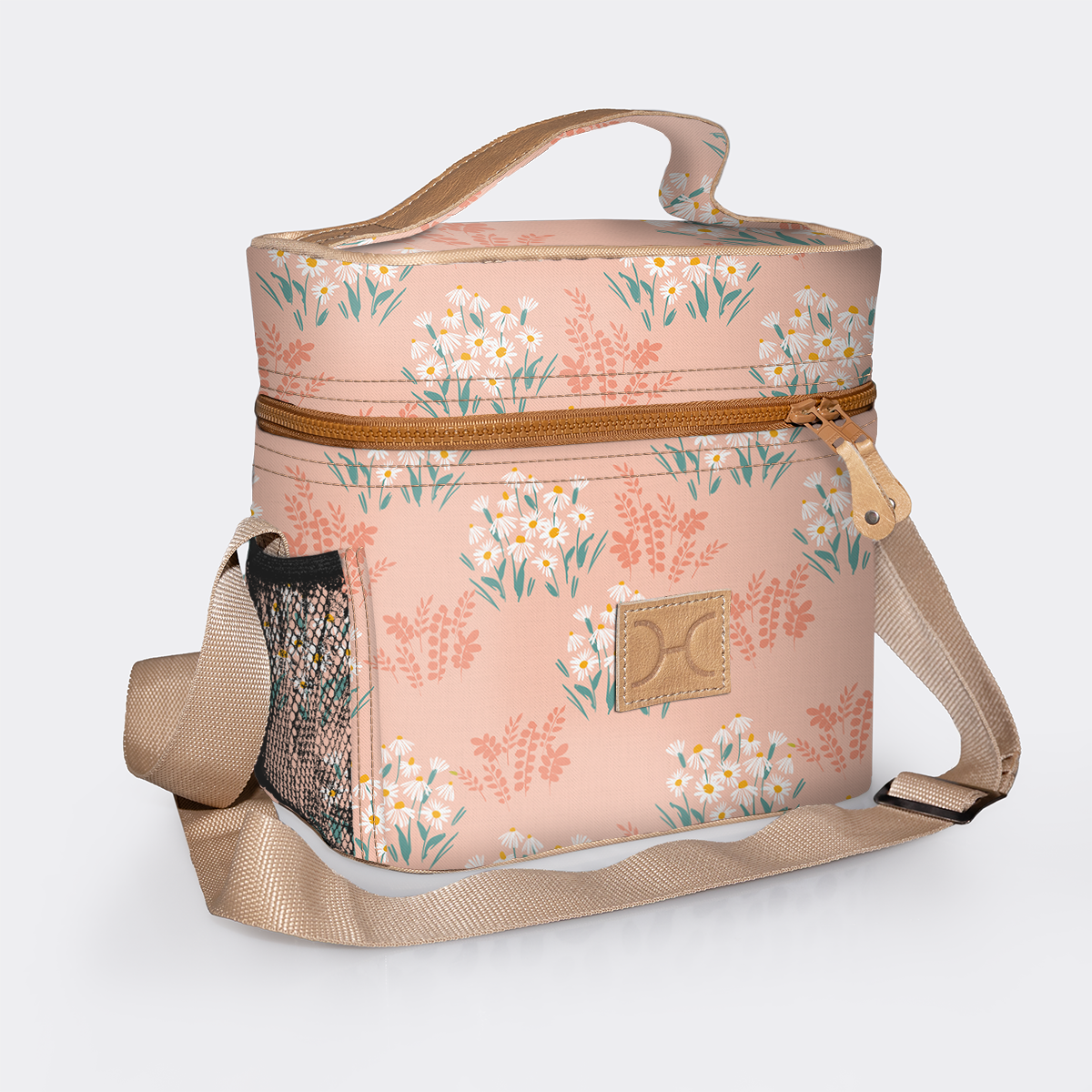 Tween cooler bag | laminated fabric - crazy daisy - blush - tween cooler